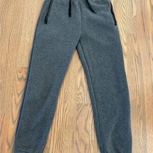 Gray Sweatpants with Elastic Waistband and Drawstring